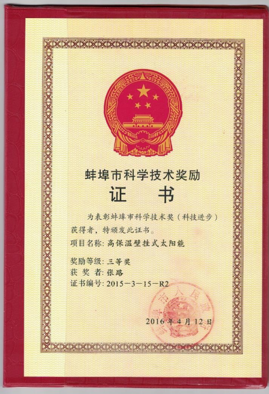 蚌埠科学技术奖-张路
